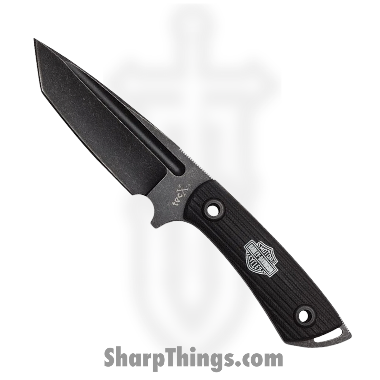 Case Cutlery - CA52164 - Harley Tec X - Fixed Blade Knife - 440 SS Coated Tanto - ABS - Black