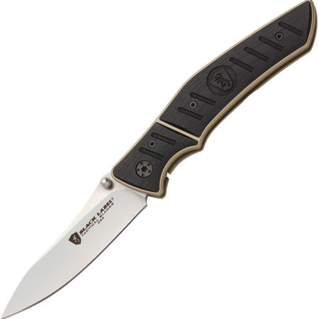 Browning – BR139BL – Black Label Finish Line – Assisted Open Knife – 440A SS Satin Drop Point – G10 – Black