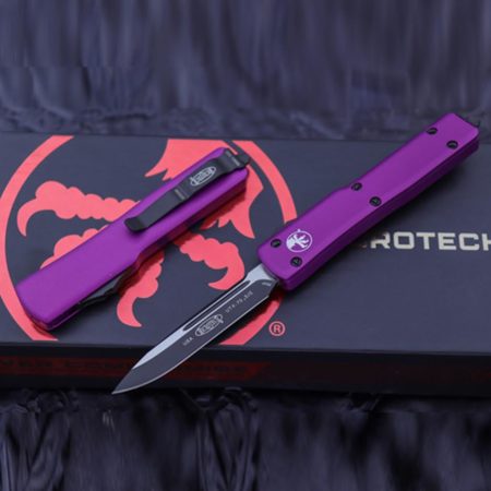 Microtech – 148-1VI – UTX-70 S/E OTF Drop Point Auto Knife – Violet