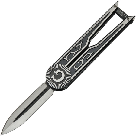 China Made – CN211463 – Masonic Paratrooper – Folding Knife – Stainless Steel  Dagger – Aluminum – Black Silver