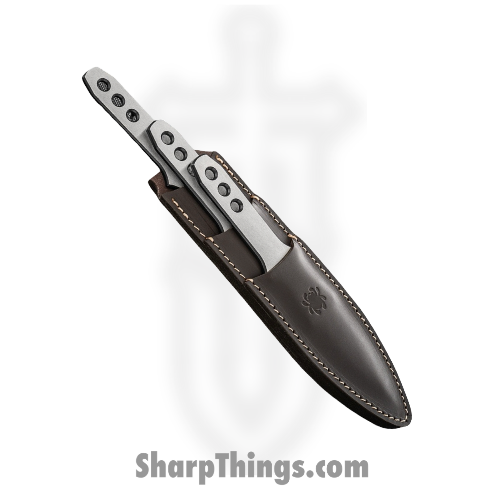 Spyderco - SCTK01MD - Medium 3 Piece Set - Fixed Blade Knife - 8Cr13MoV Two Tone Spear Point - Skeletonized - Silver - Image 3