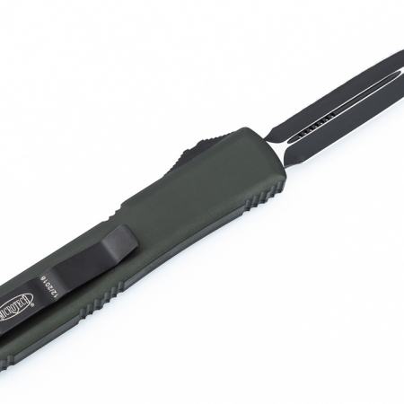 Microtech – 122-3OD – Ultratech Automatic OTF Fully Serrated D/E Knife – OD Green and Black