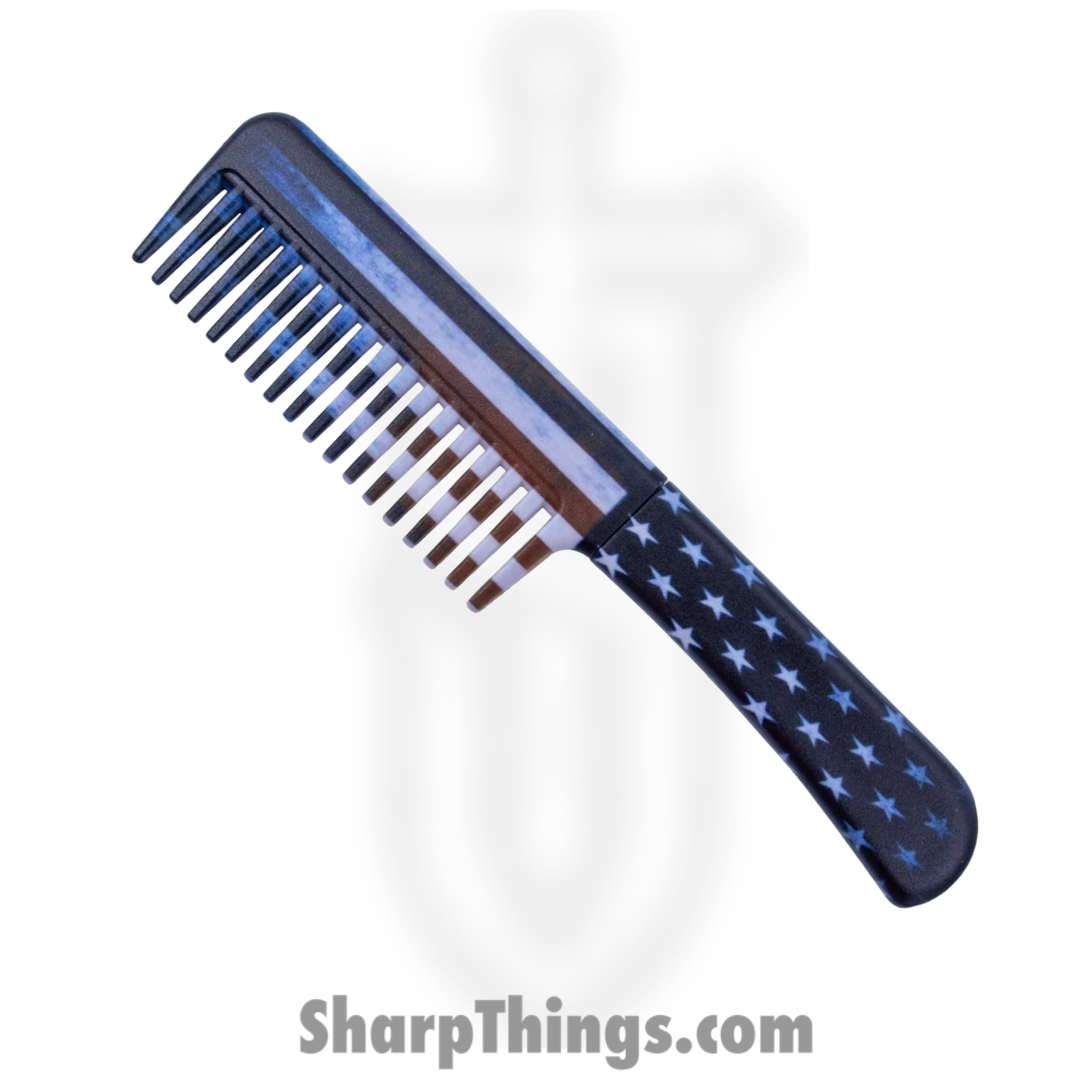 VOC - CKFLGD - CIA Agent Comb Knife - Fixed Blade Knife - Stainless Coated Dagger - American Flag - Blue - Image 2