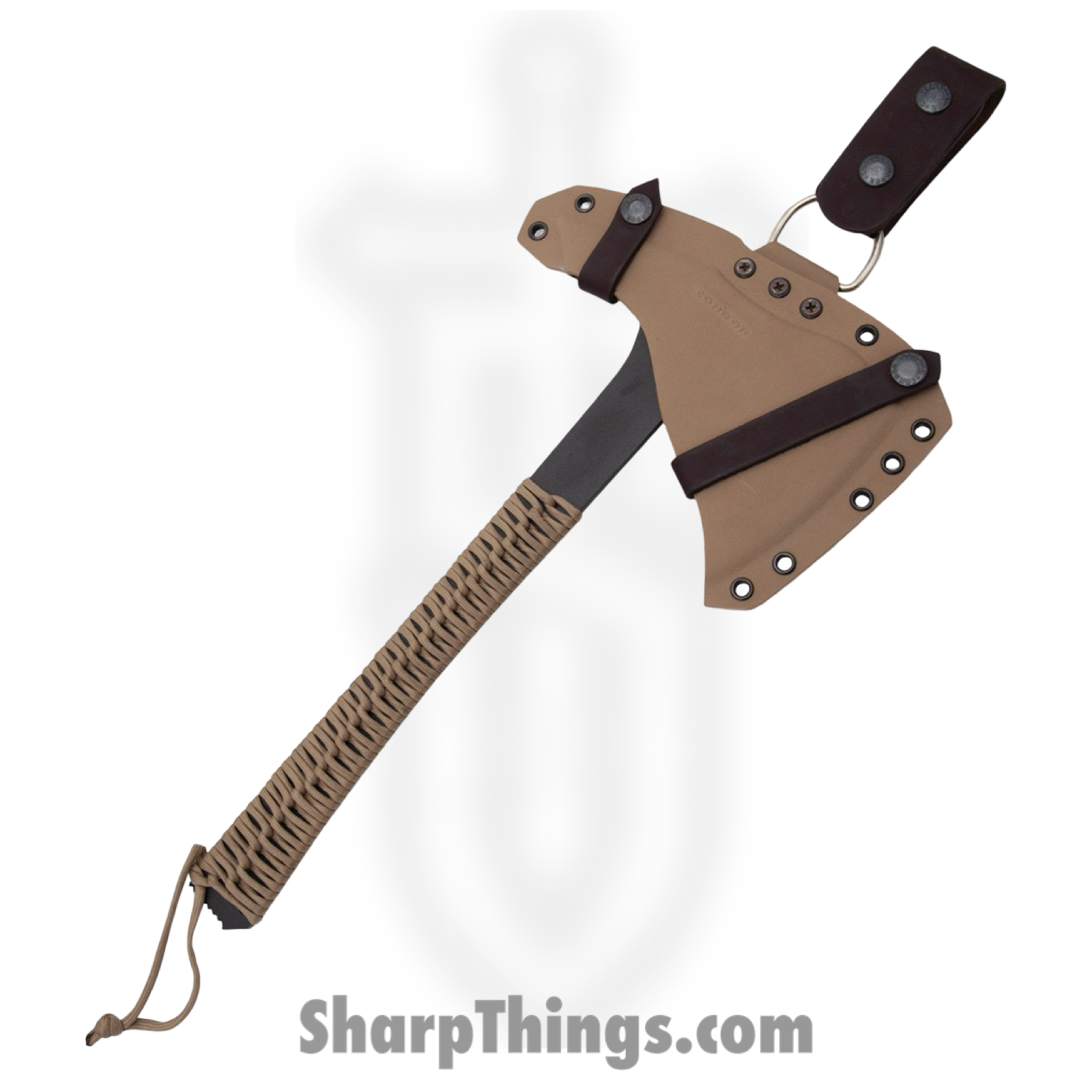 Condor Tool & Knife - CTK181036 - Sentinel Axe - 1075 HC Coated - Cord Wrapped - Desert Tan - Image 2