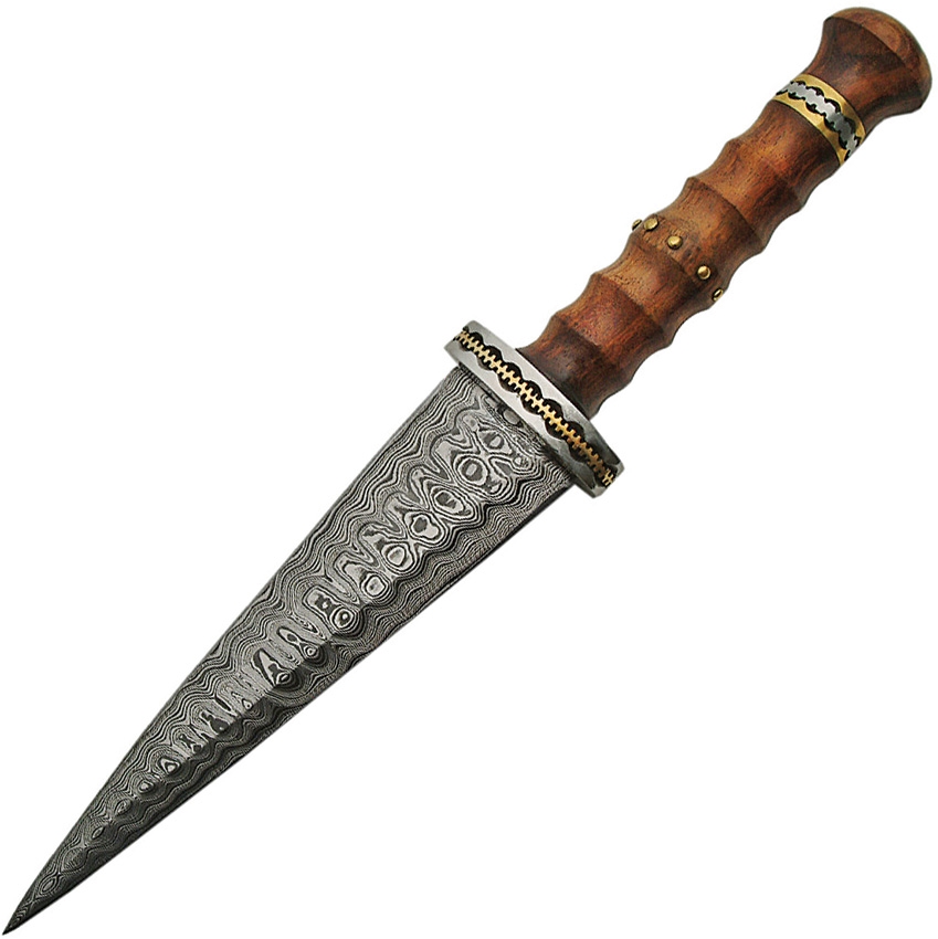 Damascus Dm1115 Double Edged Dagger Fixed Blade Knife Damascus