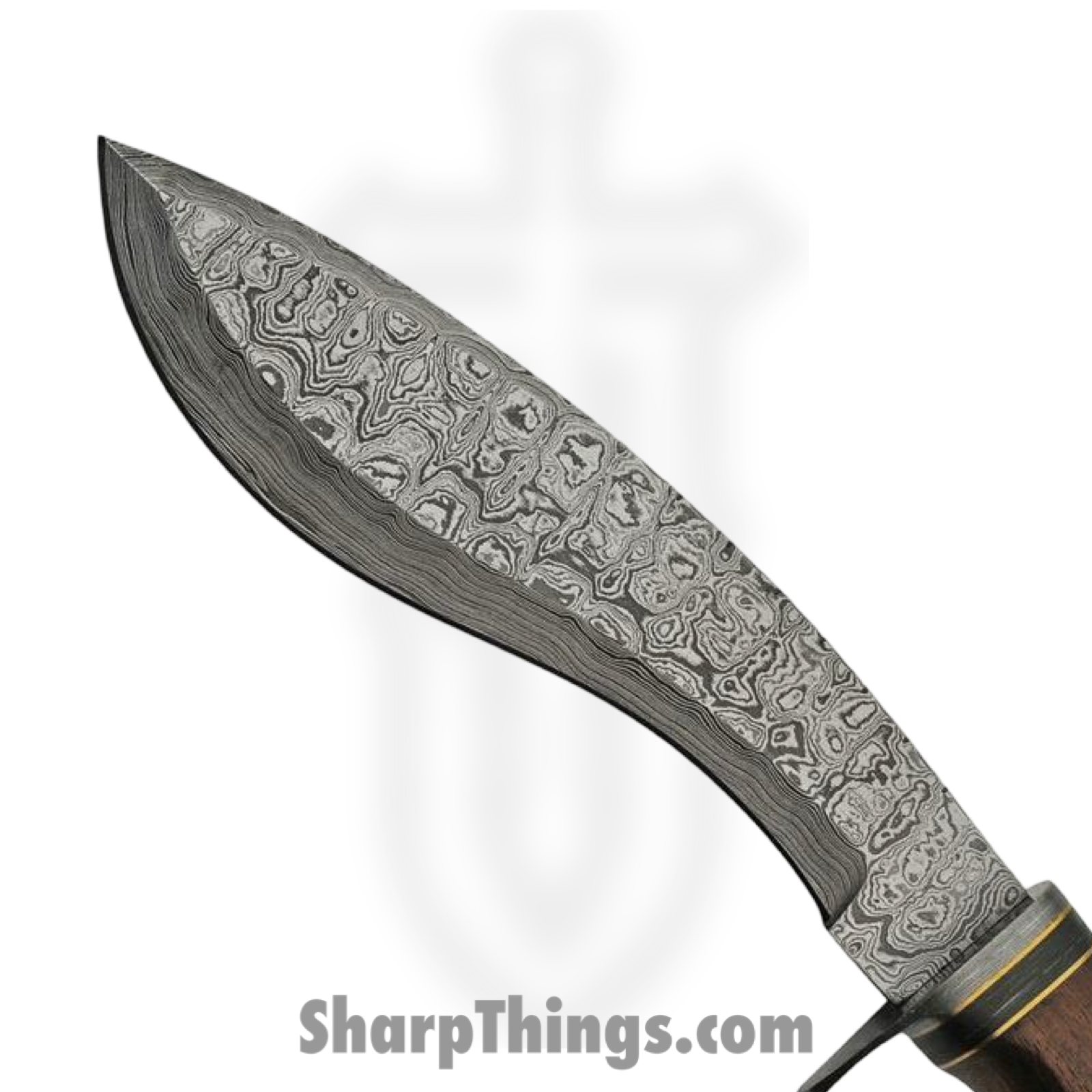Damascus - DM1261 - Bowie - Fixed Blade Knife - Damascus Kukri - Rosewood/Pakkawood - Brown Black - Image 2