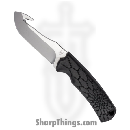 Fox Knives – FOX607 – Core Skinner – Fixed Blade Knife – Becut Steel Satin Drop Point with Guthook – Polypropylene – Black