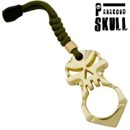Misc – KN-04-GD – Public Safety Survival Knuckle Keychain – Paracord Skull Head ‘S’ – Gold