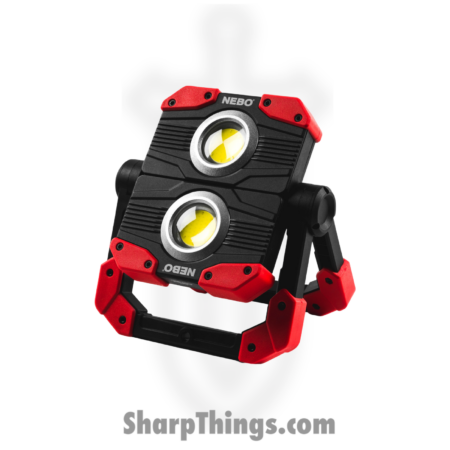 Nebo – NEB-WLT-0015 – Omni 2K Directional Rechargeable Work Light – Rubber Coated – Black Red