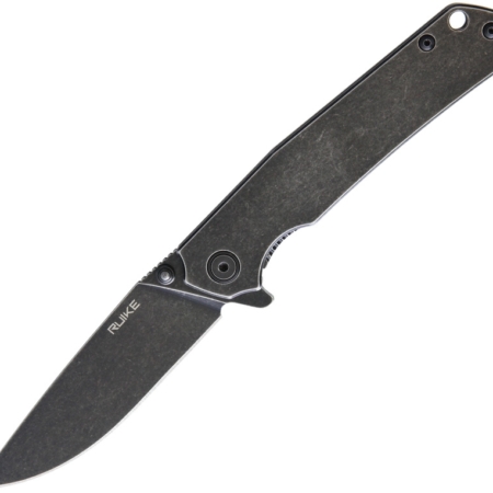 Ruike – RKEP801SB – P801 – Folding Knife – 14C28N Sandvik Black Oxide Full Tang – Stainless – Black