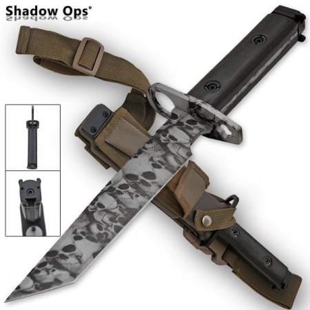 Shadow Ops – YF-01-SL – Undead AR-15 Bayonet – Skull Grey and Black