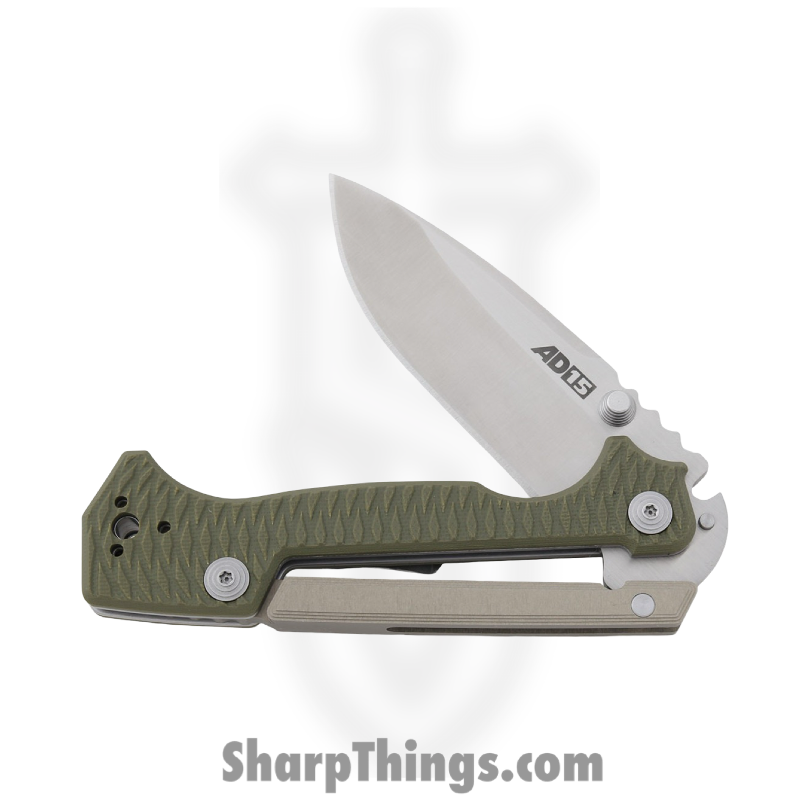 Cold Steel - CS58SQ - AD-15 - Folding Knife - S35VN Stonewash Drop Point - G10 - OD Green - Image 3