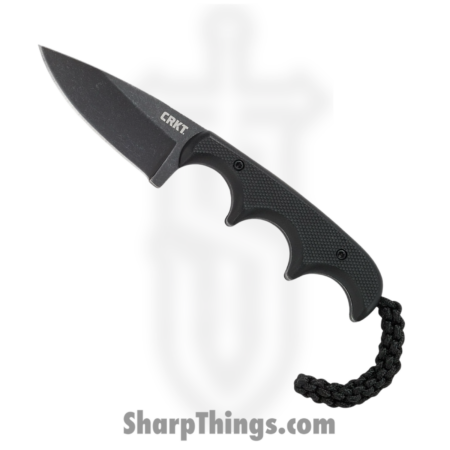 CRKT – 2384K – Minimalist – Fixed Blade Knife – 5Cr13MoV Coated Stonewash Drop Point – G10 – Black