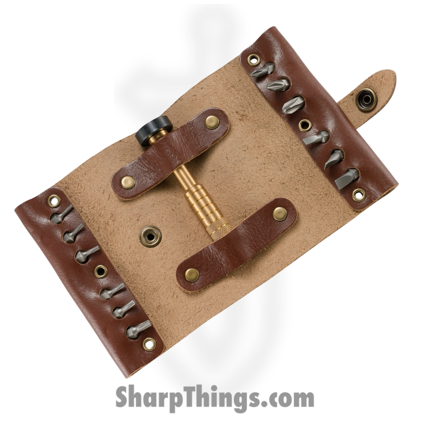 CRKT - 9911 - Hex Bit Driver Tool Roll - Leather - Brown