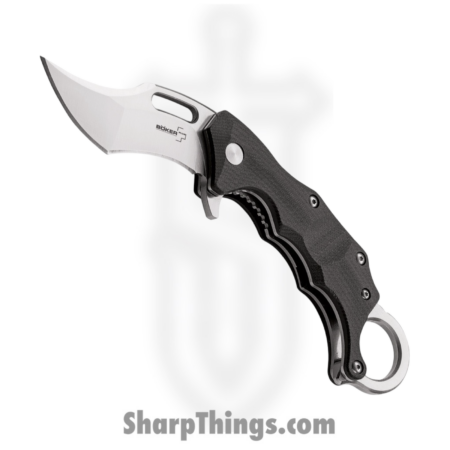 Boker Plus – BOP01BO772 – Wildcat Karambit Linerlock – Folding Knife – D2 Stonewash Recurve Tanto – G10 – Black