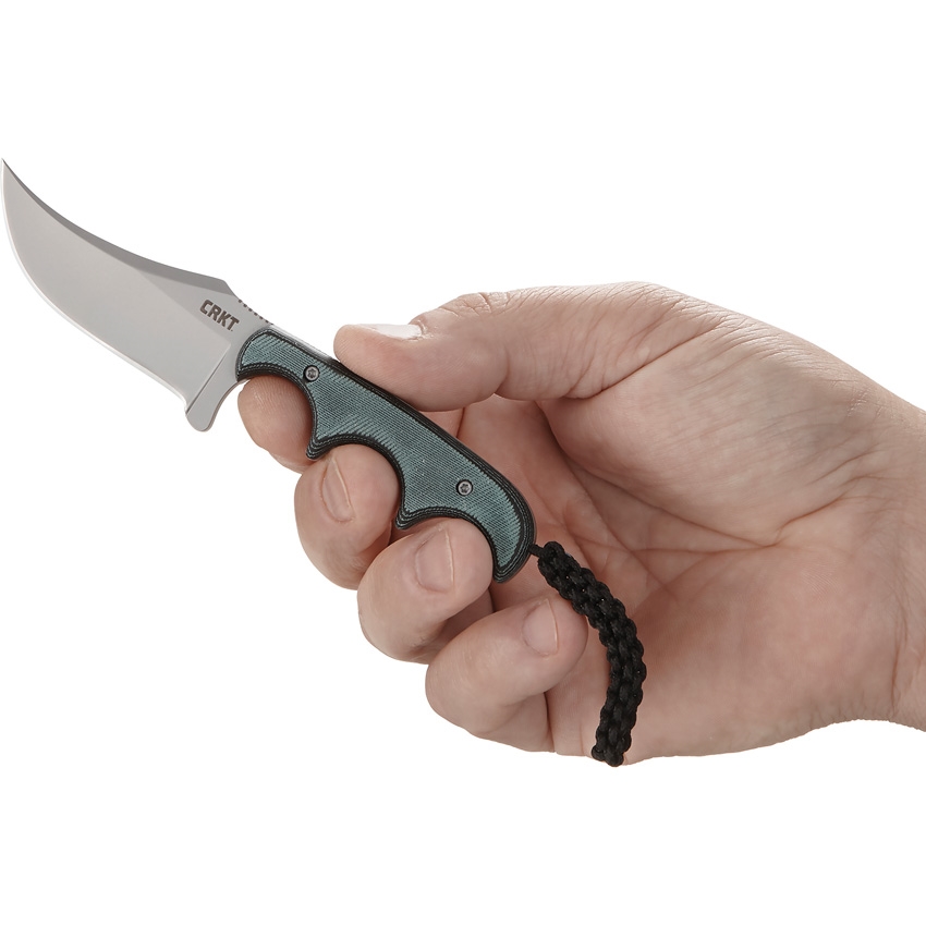 CRKT - 2379 - Minimalist Persian - Fixed Blade Knife - 8Cr13MoV Bead Blast Persian - Polished Resin Infused Fiber - Green - Image 5