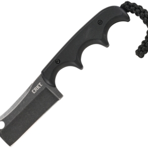 CRKT – 2383K – Minimalist Cleaver Blackout – Fixed Blade Knife – 5Cr13MoV Black Stonewash Cleaver – G10 – Black