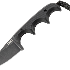 CRKT – 2384K – Minimalist – Fixed Blade Knife – 5Cr13MoV Coated Stonewash Drop Point – G10 – Black