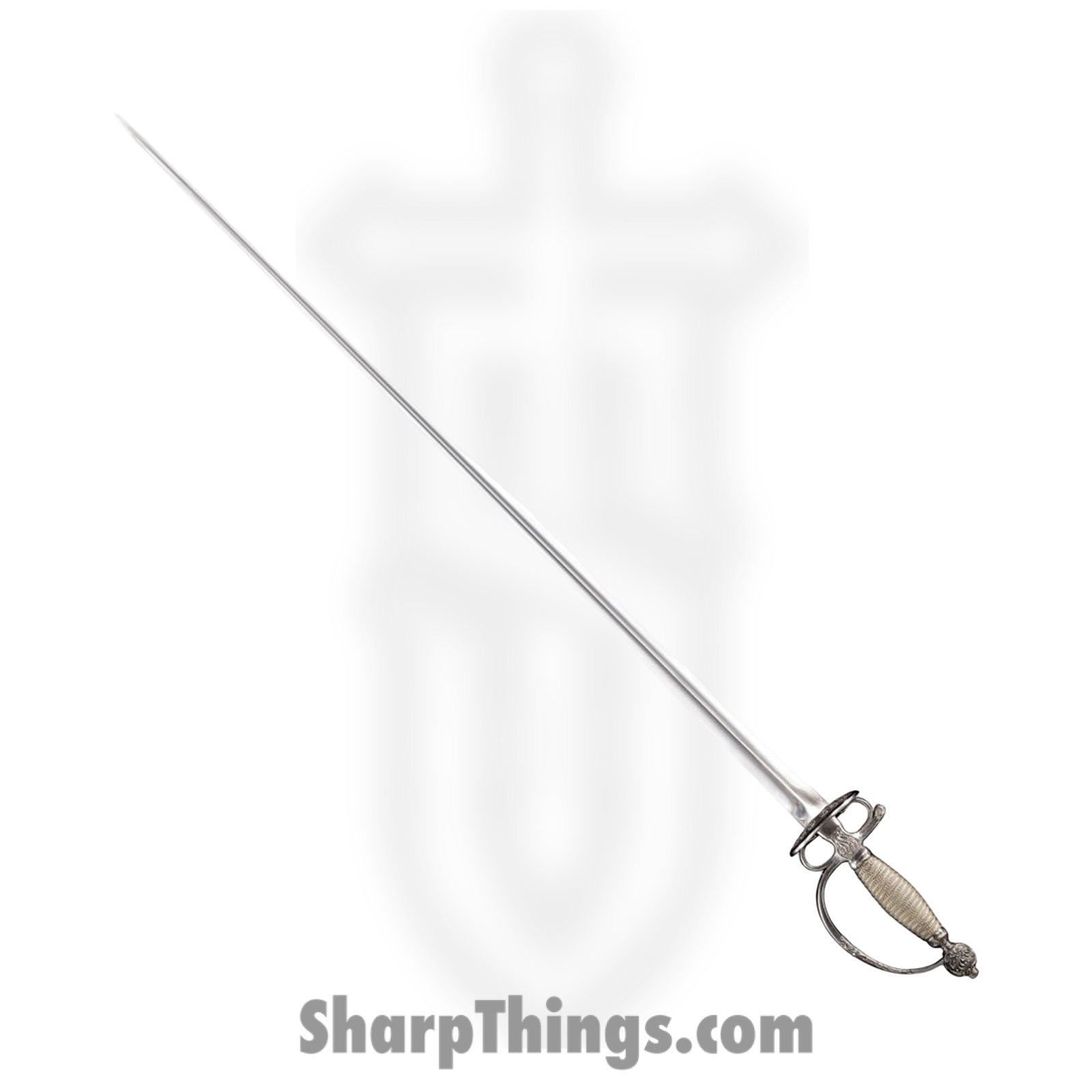 Cold Steel - CS88SMS - Small Sword - Fixed Blade Knife - 1060 HC Satin Sword - Wire Wrapped - Silver