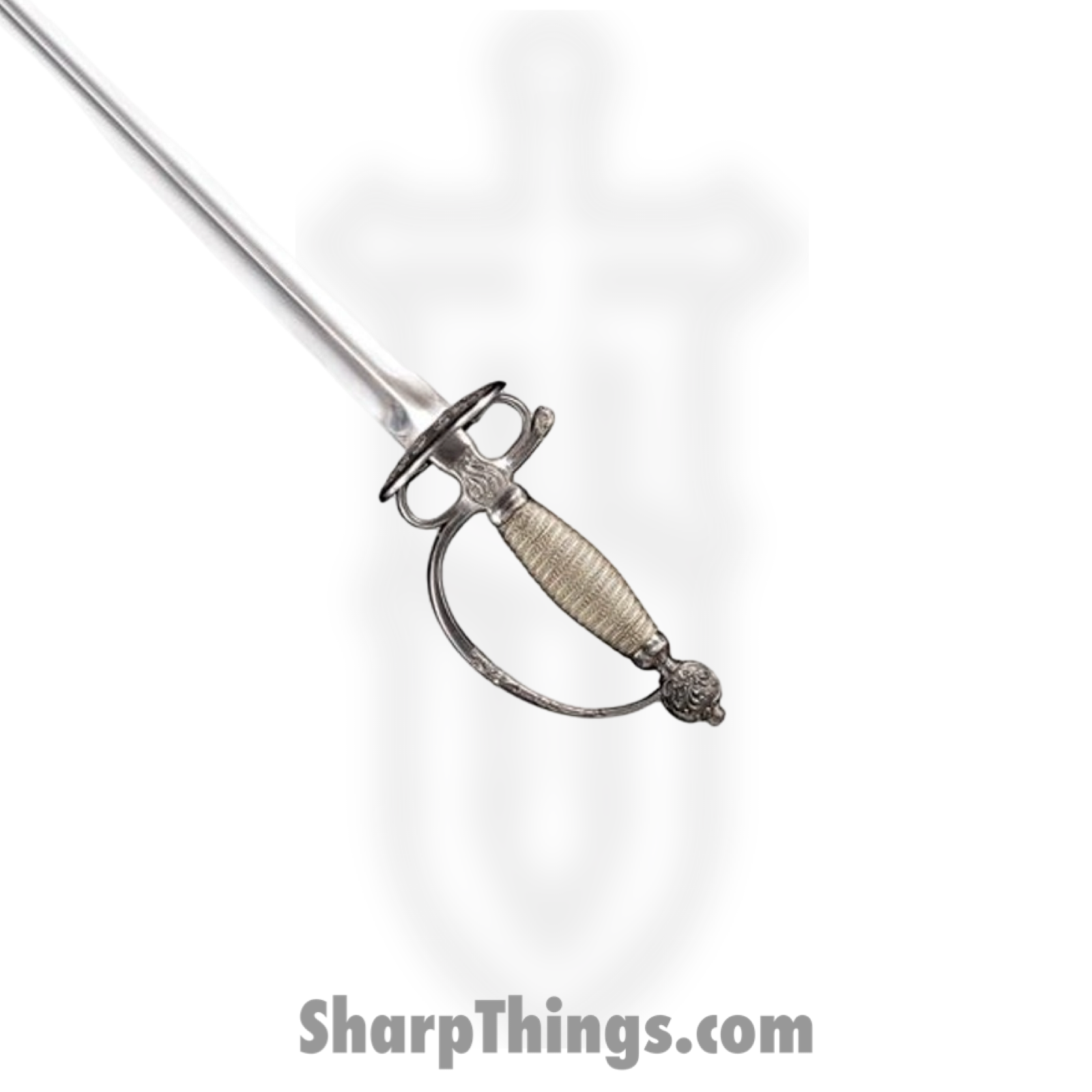 Cold Steel - CS88SMS - Small Sword - Fixed Blade Knife - 1060 HC Satin Sword - Wire Wrapped - Silver - Image 2