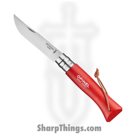 Opinel – OP01840RDGY – No 8 – Folding Knife – 12C27 Satin Drop Point – Wood – Red