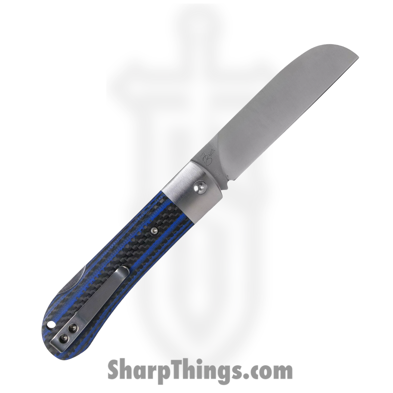 QSP - QS128D - Worker - Folding Knife - Bohler N690 Satin Sheepsfoot - G10 Carbon Fiber - Blue Black - Image 2