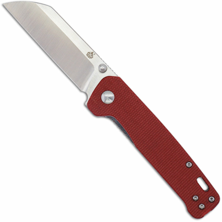QSP Knife – QS130D – Penguin – Folding Knife – D2 Satin Sheepsfoot – Micarta – Red