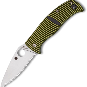 Spyderco – SC217GS – Caribbean Compression Lock Folder Serrated – LC200 N Steel – G10 – Black and Yellow