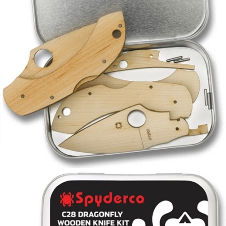 Spyderco – SCWDKIT1 – Dragonfly Wood Knife Kit – Folding Knife – Wood  Drop Point – Wood – Brown