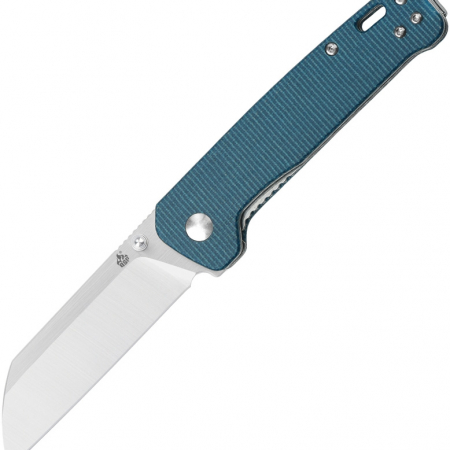 QSP Knife – QS130H – Penguin – Folding Knife – D2 Satin Sheepsfoot – Micarta – Blue