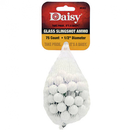 Daisy – DAI8383 – Glass Slingshot Ammo .5 inch – White