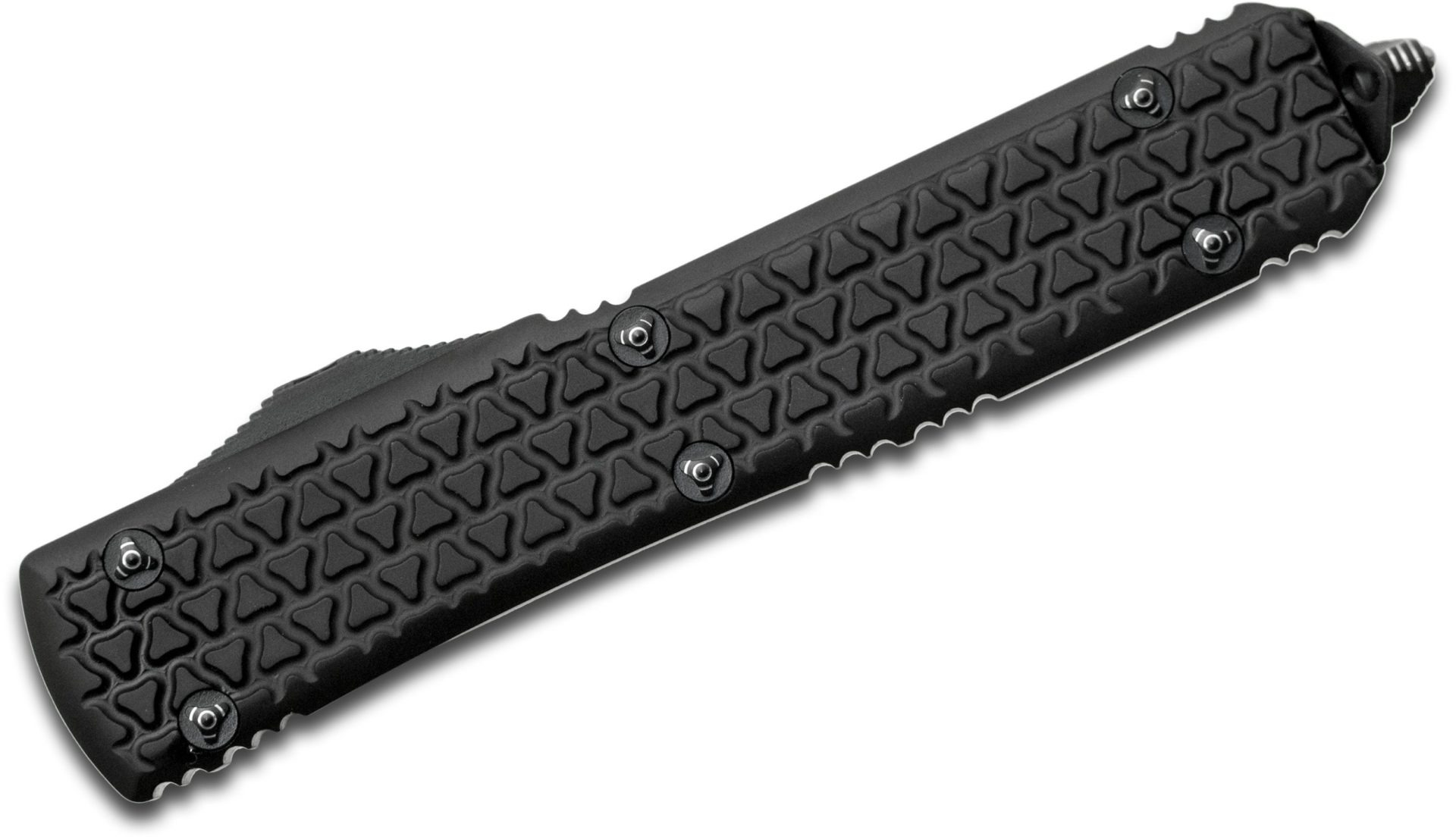Microtech - 122-1SL - Ultratech Sith Lord - OTF Auto - Elmax, M390, 204P Coated Dagger - 6061-T6 Aluminum - Black - Image 7