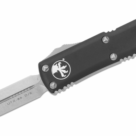 Microtech – 232-10 – UTX-85 – Auto OTF Double Edge Knife – Black