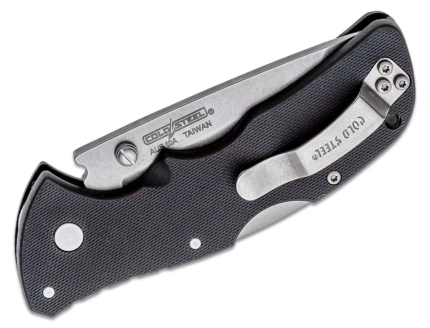 Cold Steel - CS27BAT - Mini Recon 1 - Folding Knife - AUS-10A Stonewash Tanto - GRN - Black - Image 7