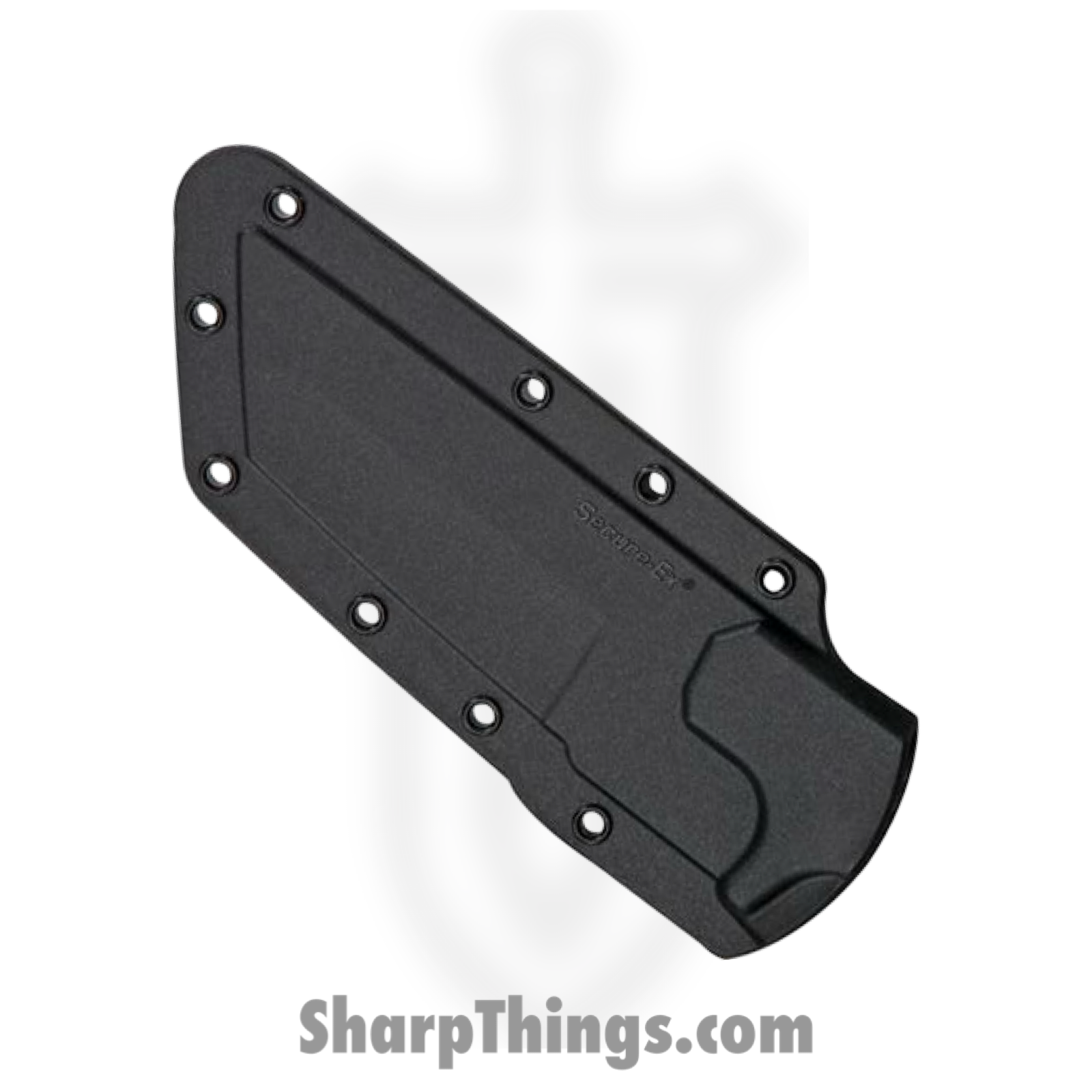 Cold Steel - CS49HTFS - Mini Tac - Fixed Blade Knife - AUS-8A Blasted Tanto Serrated - Griv-Ex - Black - Image 4