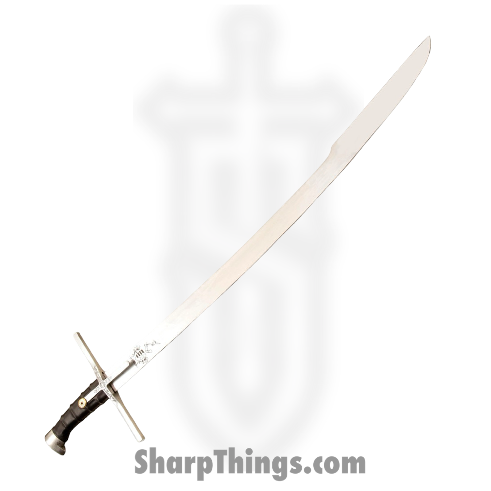 Cold Steel - CS88RM - Hungarian Saber - Fixed Blade Knife - 1055 HC Polished - Leather - Brown - Image 2