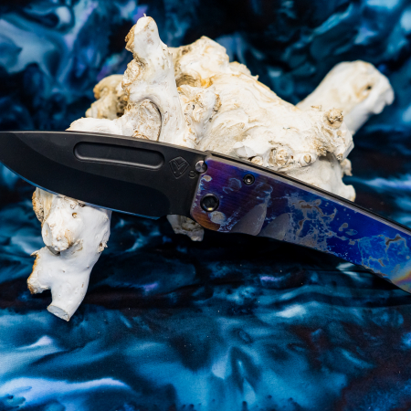 Medford Knife – MK033SPD-03PV-TPCF-Q4 -Midi Marauder – S35VN PVD DP Blade – “Galaxy” Handles