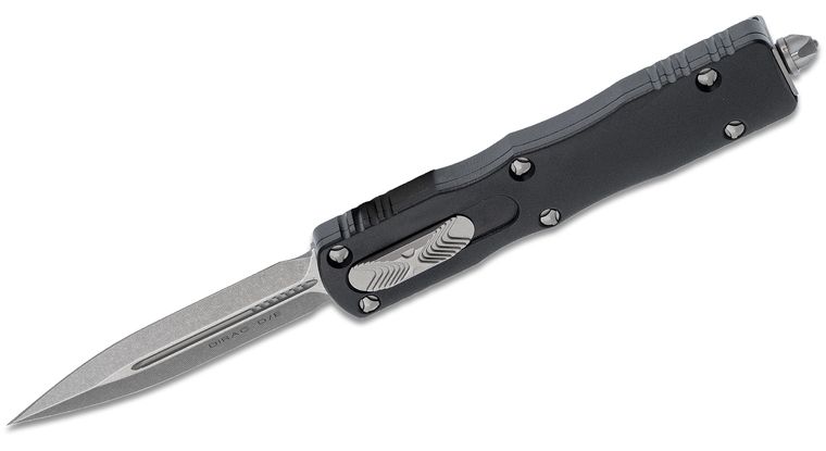 Microtech - 225-10 - Dirac - OTF Auto - Elmax, M390, 204P Stonewash Dagger - 6061-T6 Aluminum - Black - Image 5