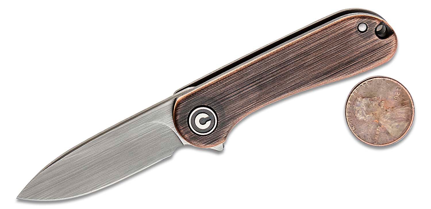 Civivi - C18062Q2 - Mini Elementum - Framelock Flipper - 14C28N Hand Rubbed Copper - Copper - Image 6