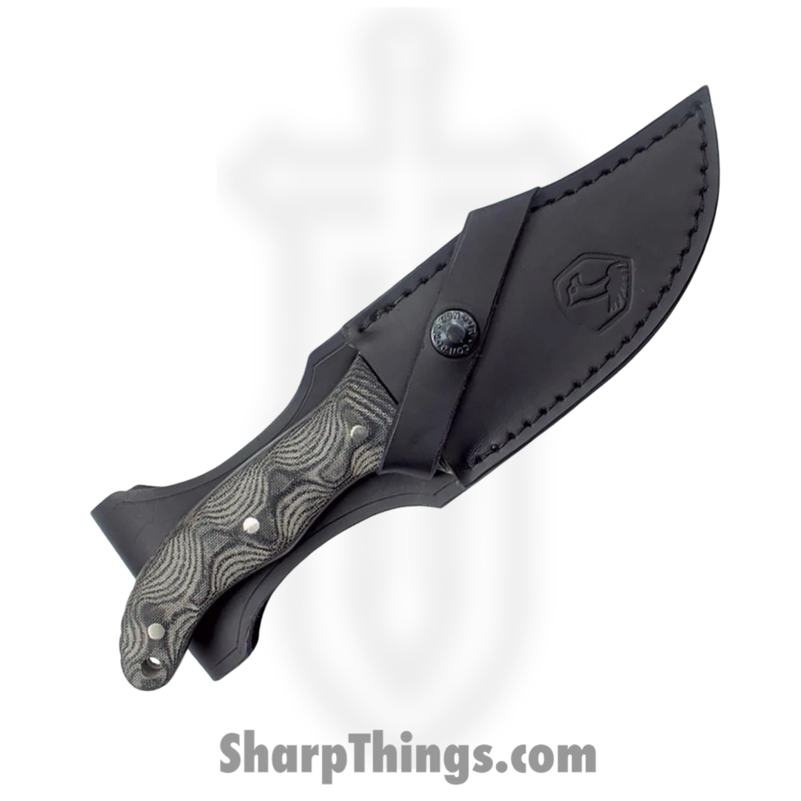 Condor Tool & Knife - CTK182145HC - Little Bowie - Fixed Blade Knife - 1075 HC Blasted Bowie - Micarta - Black Grey - Image 2