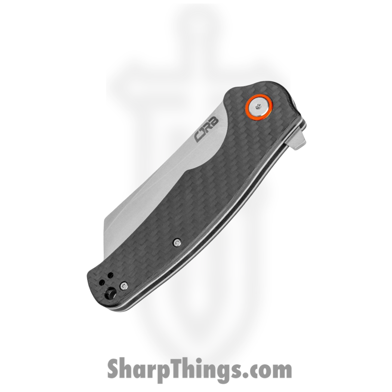 CJRB - J1904CF - Crag - Folding Knife - D2 Stonewash Cleaver - Carbon Fiber - Black - Image 2