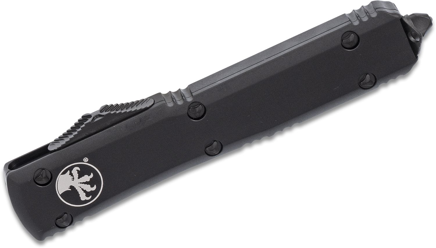 Microtech - 120-2T - Ultratech Tactical - OTF Auto - M390 Two Tone Bayonet - 6061-T6 Aluminum - Black - Image 6