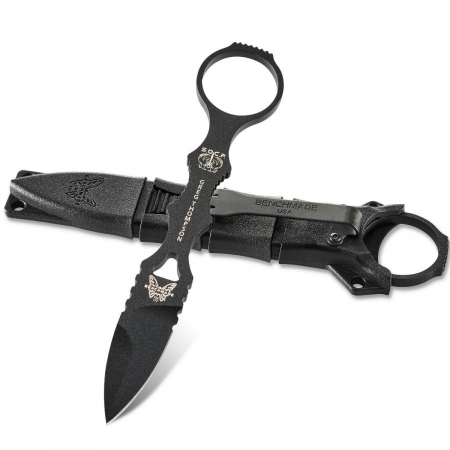 Benchmade – 177BK – Mini SOCP – Fixed Blade Knife – 440 SS Coated Dagger – Black