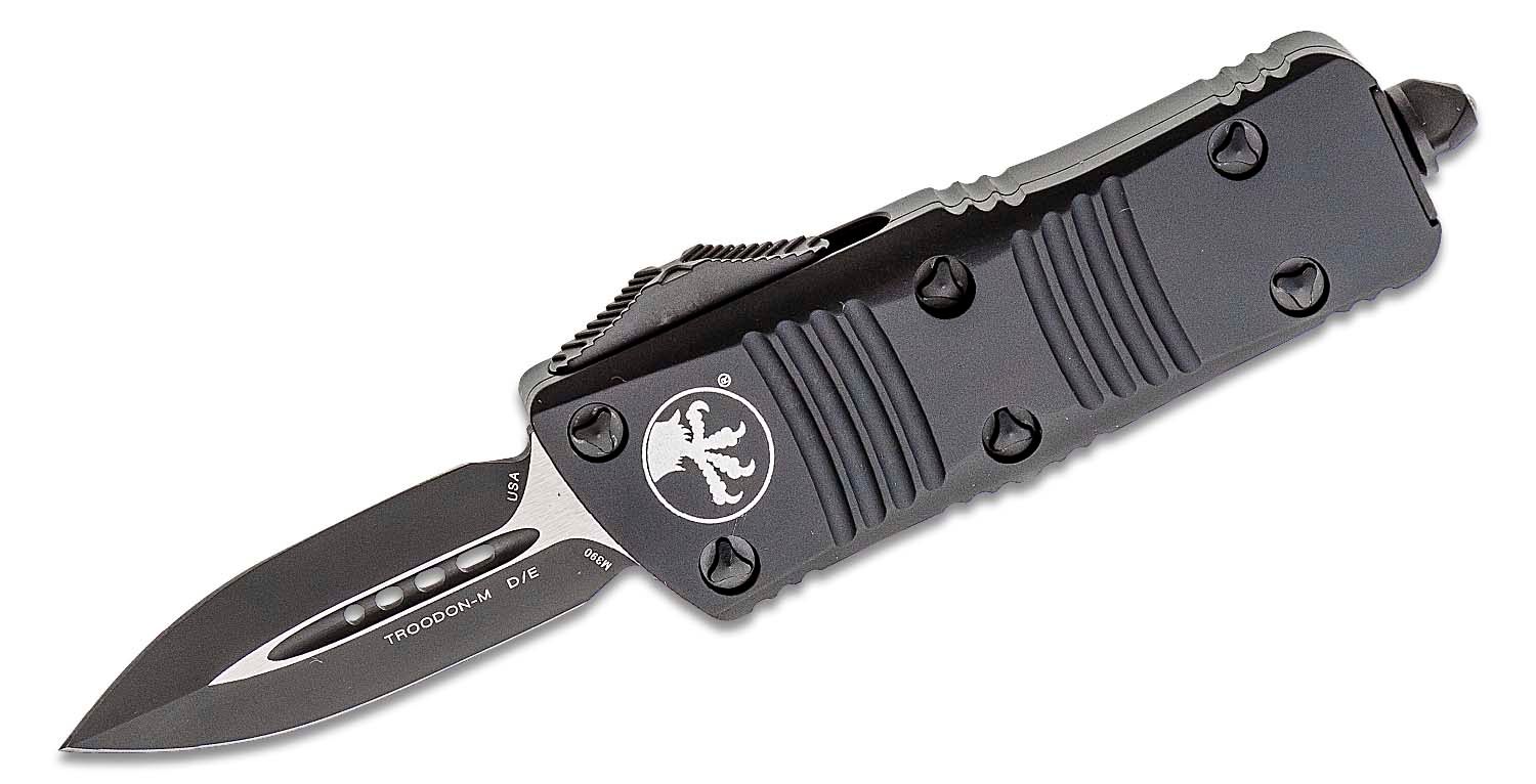 Microtech - 238-1T - Troodon Mini Tactical - OTF Auto - CTS-204P Two Tone Dagger - 6061-T6 Aluminum - Black - Image 6