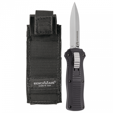 Benchmade – 3350 – Mini Infidel Tactical – OTF Auto – D2 Satin Dagger – 6061-T6 Aluminum – Black