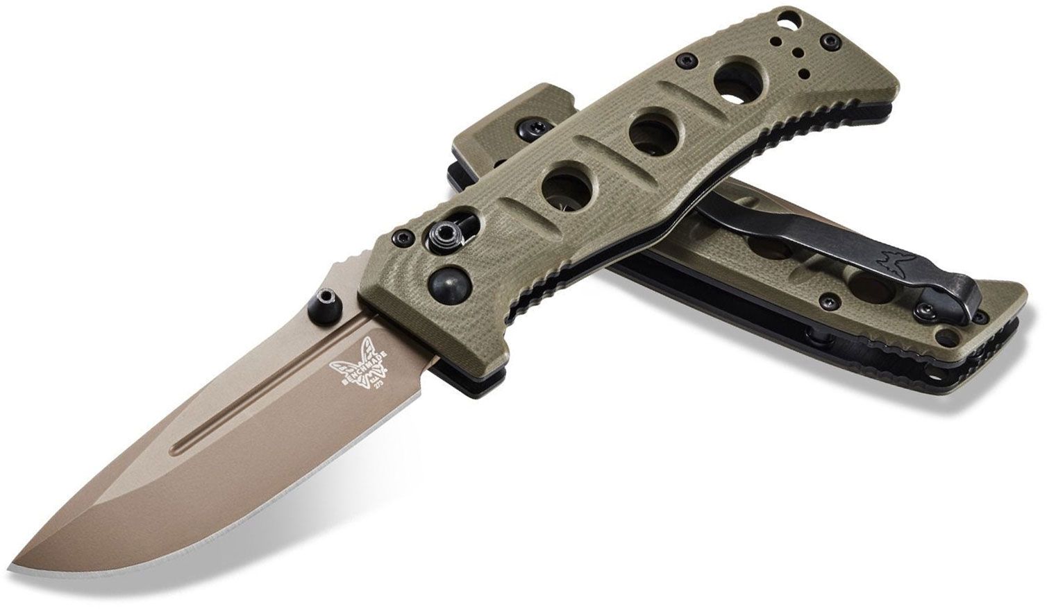 Benchmade - 273FE-2 - Mini Adamas - Folding Knife - CruWear Coated Drop Point - G10 - OD Green Dark Earth - Image 9