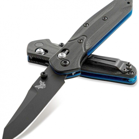 Benchmade – 945BK1 – Mini Osborne Folding Knife – S30V G10 – Black w Blue Liner