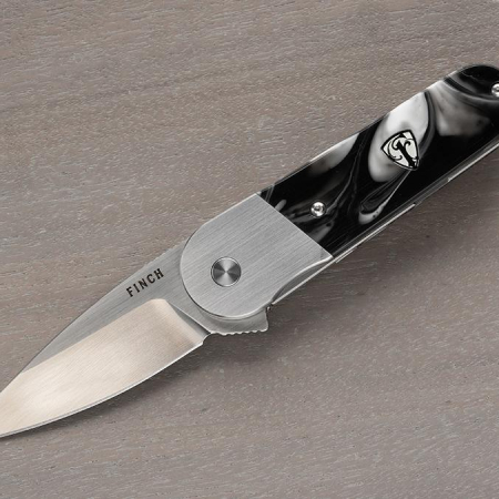 Finch Knife – FKCB501 – Atlantic River Cherry Bomb Folding Knife – Steel Resin – Smoke Black