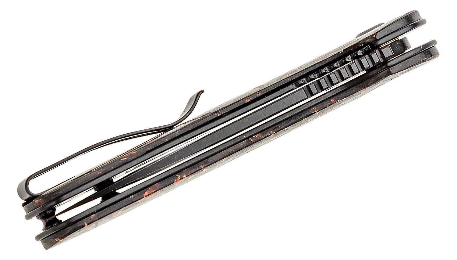 Civivi - CIVC907CDS3 - Elementum Flipper Knife - Damascus Carbon Fiber - Contured Copper - Image 9