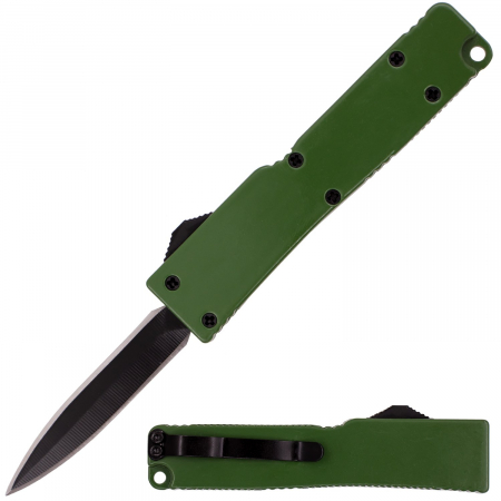 Misc – DT5SDBGR – Budget OTF Automatic Knife Firecracker A1 – 440 Steel – Green